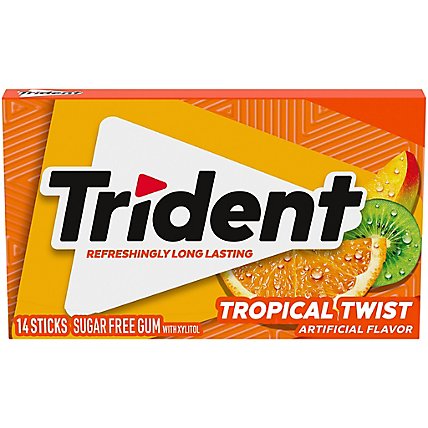 Trident Tropical Twist Sugar Free Gum - 14 Count - Image 1