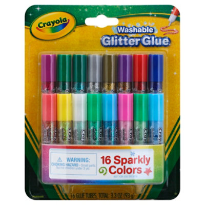 Crayola Glitter Glue Washable Small Size - 16 Count - Andronico's