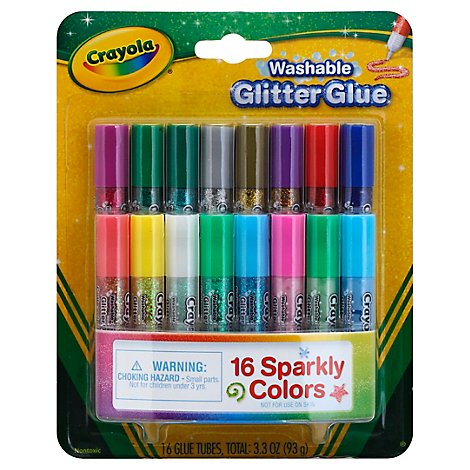 Crayola Pip-Squeaks Glitter Glue Washable Small Size - 16 Count