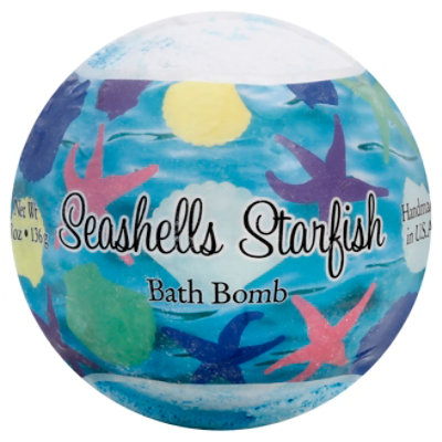 Seashells And Starfish Bath Bomb - 4.8 Oz - Image 1