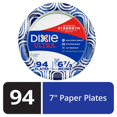 Dixie Ultra Plates Paper Printed 6 7/8 Inch - 94 Count