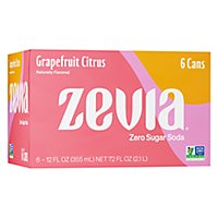Zevia Zero Sugar Grapefruit Citrus Soda - 6-12 Fl. Oz. - Image 1