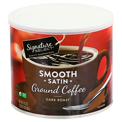 Signature SELECT Coffee Ground Dark Roast Smooth Satin - 24.2 Oz