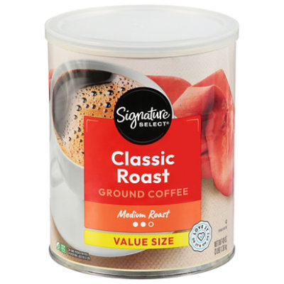 Signature SELECT Coffee Ground Medium Roast Classic Roast Family Pack - 48 Oz