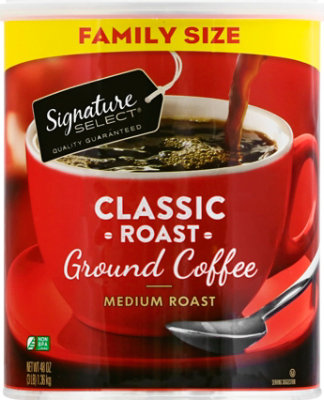 Signature SELECT Coffee Ground Medium Roast Classic Roast Family Pack - 48 Oz - Image 2