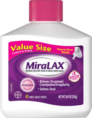 MiraLAX Laxative Osmotic Softens Stool 45 Count - 26.9 Oz - Image 2