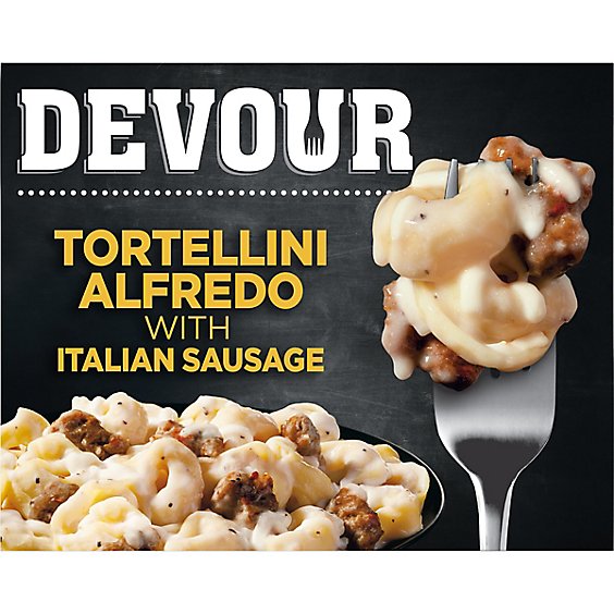 Devour Frozen Meals Tortellini Alfredo with Italian Sausage - 11.5 Oz