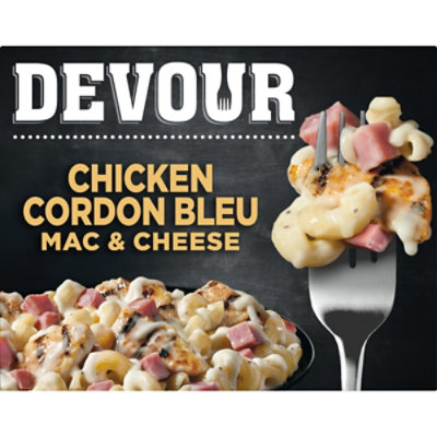 DEVOUR Chicken Cordon Bleu Mac & Cheese Frozen Meal Box - 10.5 Oz - Image 2