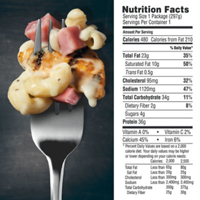 DEVOUR Chicken Cordon Bleu Mac & Cheese Frozen Meal - 10.5 Oz - Image 6