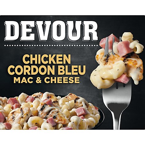 Devour Frozen Meals Mac & Cheese Chicken Cordon Bleu - 10.5 Oz