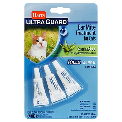 Hartz Ear Mite Treatment for Cats Ultra Guard - 3 Count - Image 1