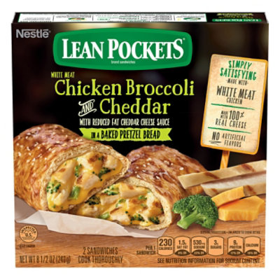 Hot Pockets Sandwiches, Chicken, Broccoli & Cheddar, 2 Pack