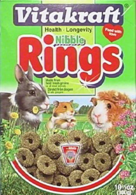 Vitakraft Nibble Rings For Rabbits Guinea Pigs Hamster And Other Small Animal Pouch 10.6 Oz