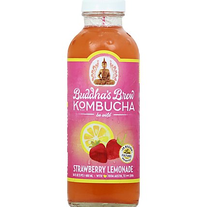 Buddhas Brew Bev Straw Lemon Kombucha - 16 Fl. Oz. - Image 2