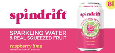 Spindrift Sparkling Water Raspberry Lime - 8-12 Fl. Oz. - Image 2