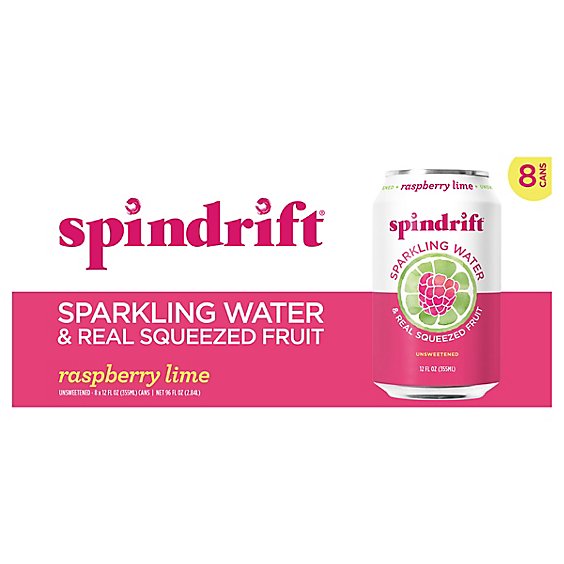 Spindrift Sparkling Water Raspberry Lime - 8-12 Fl. Oz.