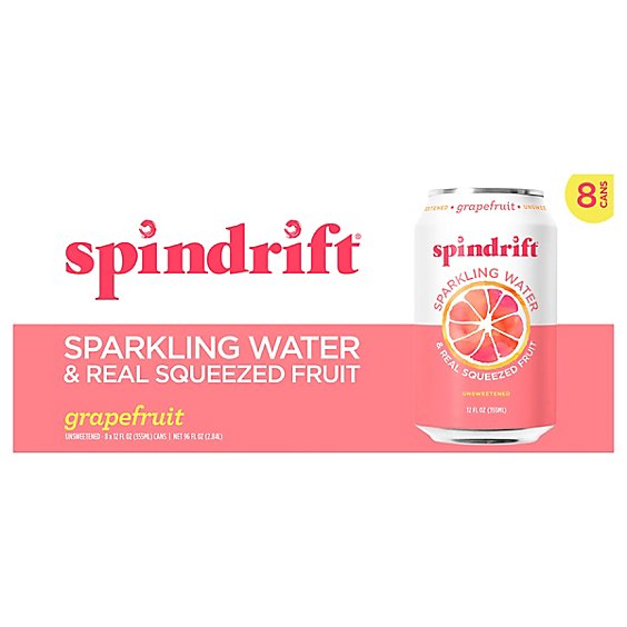 Spindrift Sparkling Water Grapefruit - 8-12 Fl. Oz.