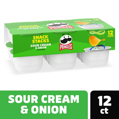 Pringles Potato Crisps Chips Lunch Snacks Sour Cream and Onion 12 Count - 8.8 Oz - Image 1