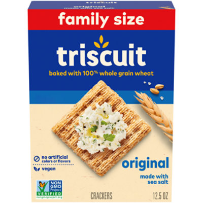 Triscuit Original Whole Grain Wheat Crackers Vegan Crackers Family Size - 12.5 Oz - Image 1