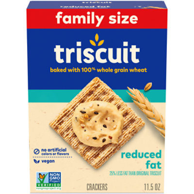 Triscuit Reduced Fat Whole Grain Wheat Vegan Crackers Family Size - 11.5 Oz - Image 1