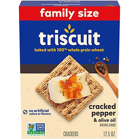 Triscuit Crackers Cracked Pepper & Olive Oil Family Size - 12.5 Oz