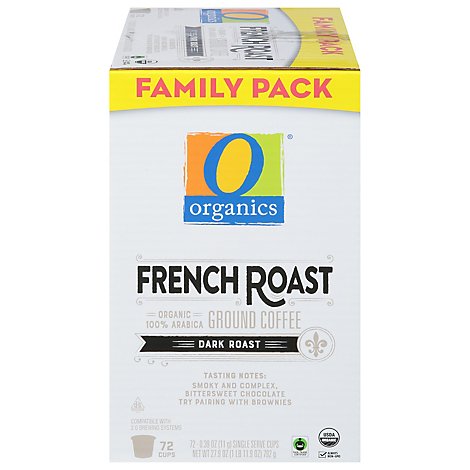O Organics Organic Coffee Single Serve Cups Dark Roast French Roast - 72-0.39 Oz