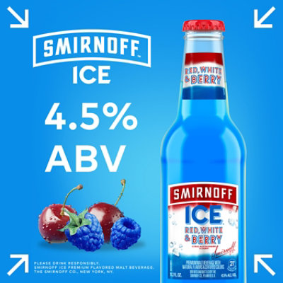 Smirnoff Ice Red White And Berry Malt Beverage 4.5% ABV In Bottles - 6-11.2 Oz - Image 3