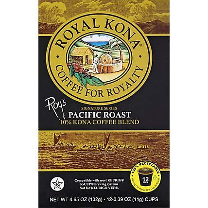Royal Kona Coffee Blend 10% Kona Single Serve Cups Pacific Roast - 12-0.39 Oz - Image 2