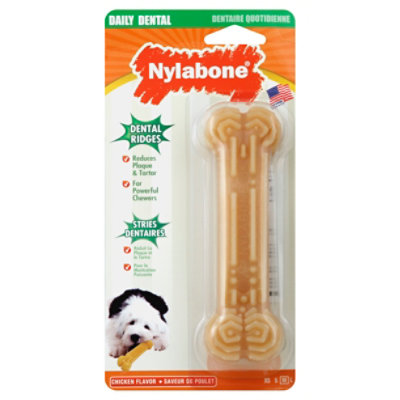 Nylabone Daily Dental Dog Chew Medium Chicken Flavor Blister Pack ...