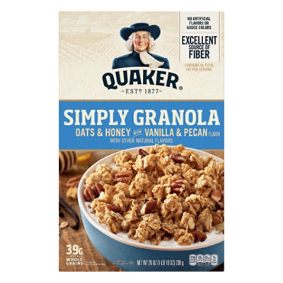  Quaker Granola Simply Oats & Honey With Vanilla & Pecan - 26 Oz 