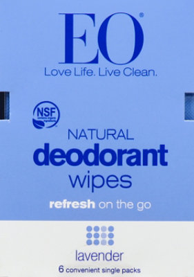 Eo Deodorant Lavender Wipes - 6 Count - Image 2