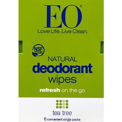 Eo Deodorant Wipes Tea Tree - 6 Count - Image 2