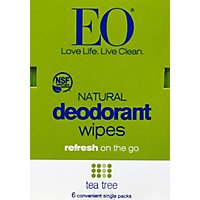 Eo Deodorant Wipes Tea Tree - 6 Count - Image 2