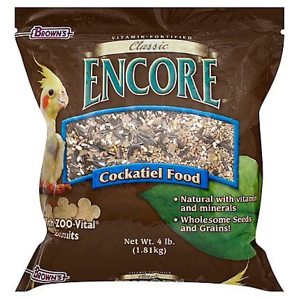 Browns Encore Pet Food Natural Cockatiel Food Classic Bag - 4 Lb - Image 1