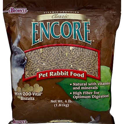 Browns Encore Pet Food Natural Rabbit Food Classic Bag - 4 Lb - Image 2