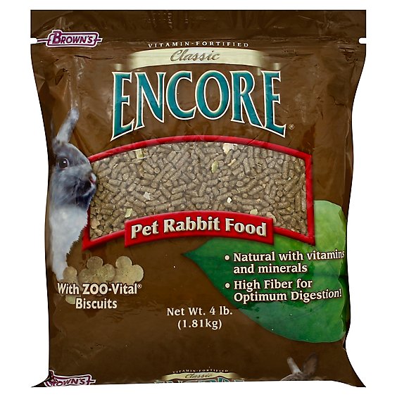 Browns Encore Pet Food Natural Rabbit Food Classic Bag - 4 Lb