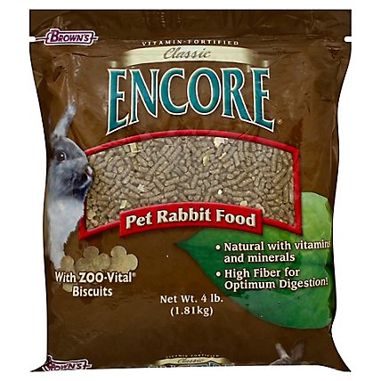 Browns Encore Pet Food Natural Rabbit Food Classic Bag - 4 Lb - Image 1