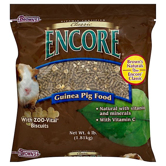 Browns Encore Pet Food Natural Guinea Pig Food Classic Bag - 4 Lb