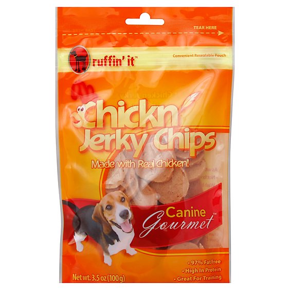 Ruffin It Canine Gourmet Chickn Jerky Chips Bag - 3.5 Oz
