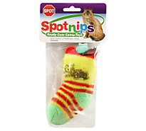 SPOT Cat Toy Neon Sock With Catnip & Bell Card - Each