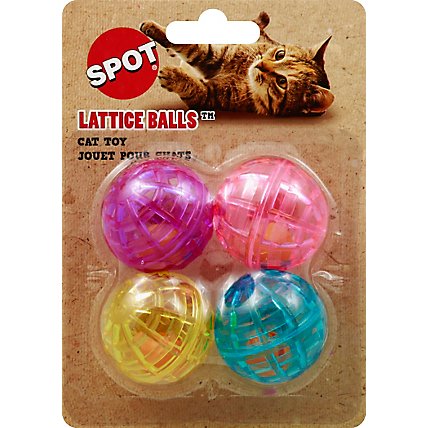 SPOT Cat Toy Lattice Balls With Bell Card - 4 Count - Image 2