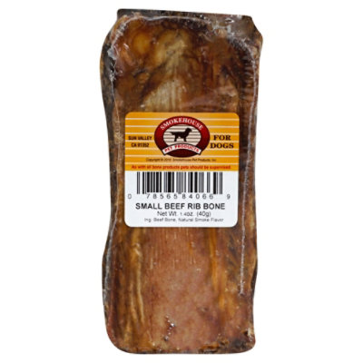 Smokehouse Dog Treats Beef Bone Rib Bone 6 Inch - Each - Image 1