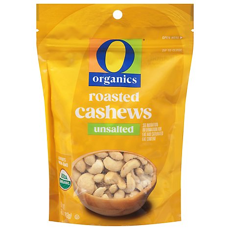 O Organics Cashews Roasted Unsalted - 10 Oz