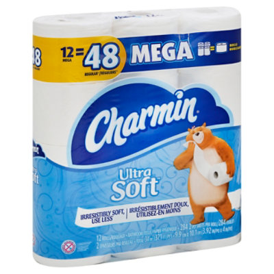 Charmin Ultra Soft Bathroom Tissue Mega Rolls 2 Ply - 12 Roll - Tom Thumb