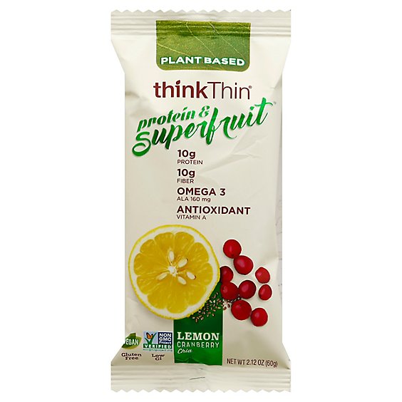 Think Thin Bar Prtn Lemon Crnbry Chia - 2.12 Oz