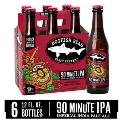 Dogfish Head Beer IPA 90 Minute Pack In Bottles - 6-12 Fl. Oz. - Image 1