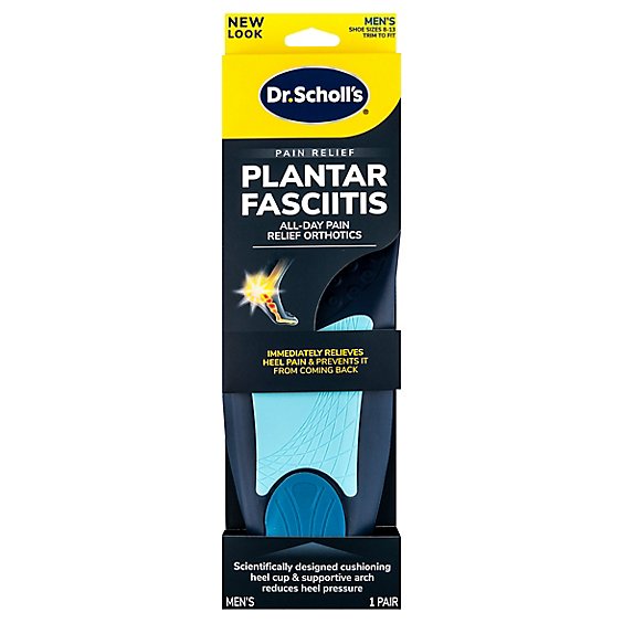 Dr. Scholls Mens Insole Orthotics for Plantar Fasciitis Size 8-13 - Each