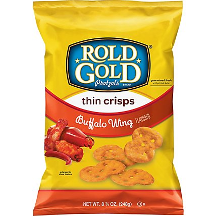 ROLD GOLD Pretzels Thins Crisps Buffalo Hot Wings - 8.75 Oz - Image 2