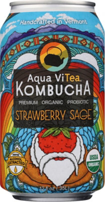 Aqua ViTea Kombucha Strawberry Sage - 12 Fl Oz - Image 2