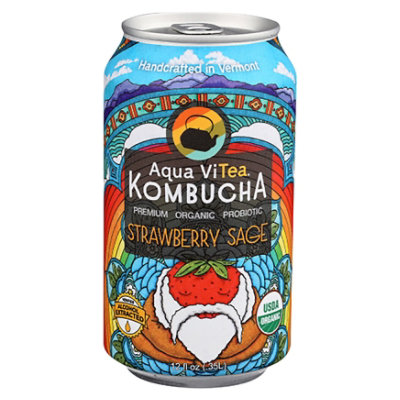 Aqua ViTea Kombucha Strawberry Sage - 12 Fl Oz